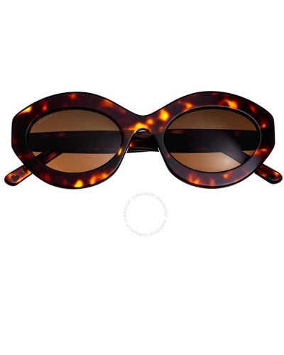 Bertha Tortoise Oval Sunglasses Brsit100-2 - Brown