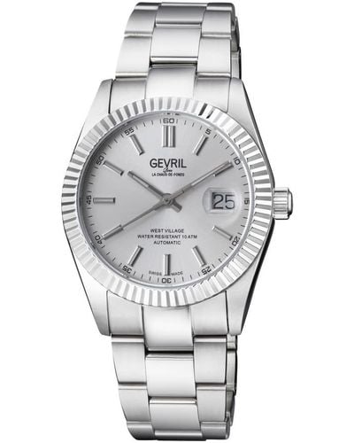Gevril West Village Automatic Silver Dial Watch - Metallic