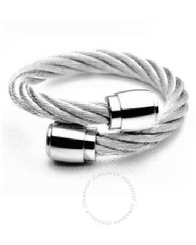 Charriol Sceau Stainless Steel Cable Ring - White