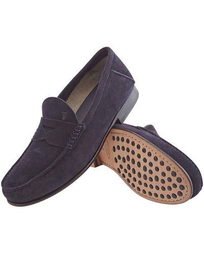 Tod's Suede Penny Loafers - Purple