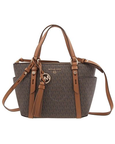 Michael Kors Sullivan - Small Tote Bag With Zip And Logo - Brown