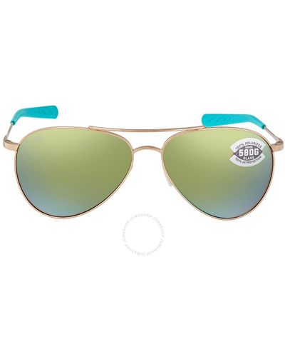 Costa Del Mar Piper Mirror Polarized Glass Sunglasses Pip 126 Ogmglp 58 - Green