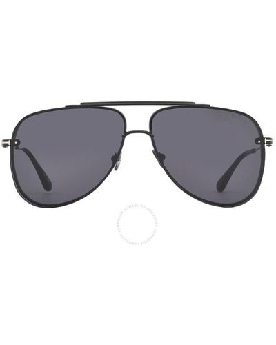 Tom Ford Leon Smoke Pilot Sunglasses Ft1071 01a 62 - Grey