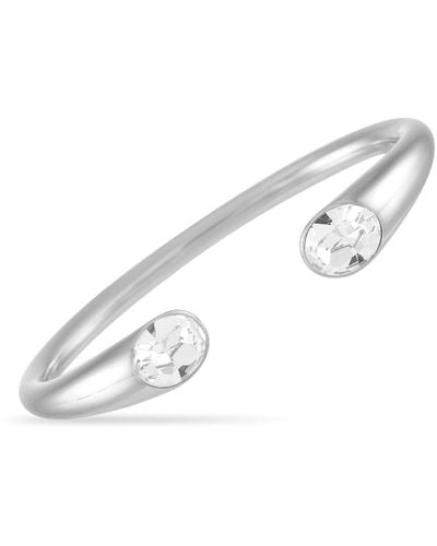 Calvin Klein Brilliant Stainless Steel Crystal Open Bangle Bracelet - White