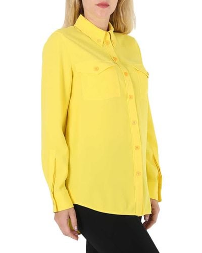 Burberry Long-sleeve Button-down Classic Shirt - Yellow