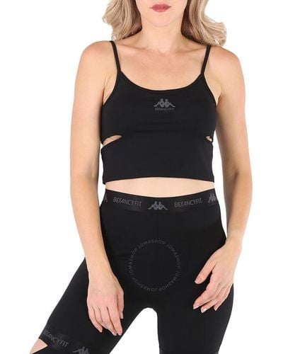 Kappa X Befancyfit Cut-out Stretch Jersey Top - Black