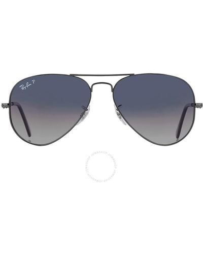Ray-Ban Aviator Gradient Polarized Blue/gray Pilot Sunglasses Rb3025 004/78 55 - Grey