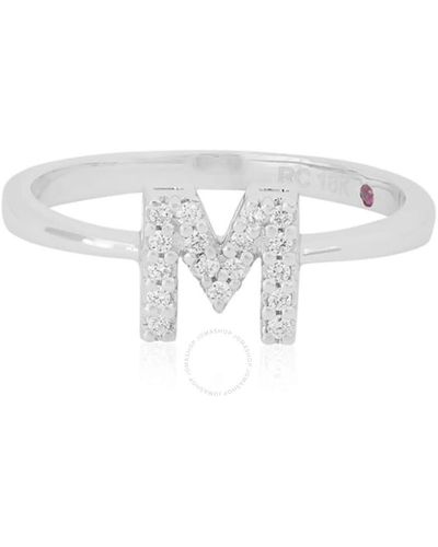 Roberto Coin 18k Gold Love Letter Diamond "m" Initial Ring - White