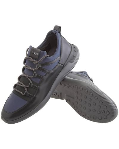 Tod's No_code 01 Leather And Scuba Effect Sneakers - Grey