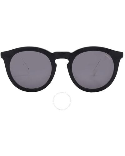 Moncler Odeonn Polarized Smoke Round Sunglasses Ml0291 01d 53 - Black