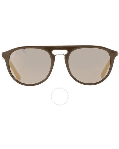 Ferragamo Gray Oval Sunglasses Sf1090s 324 54 - Brown