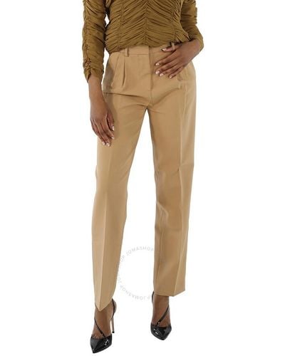 Filles A Papa Camel High Waist Tailored Trousers - Natural