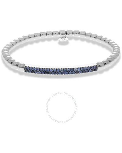 Hulchi Belluni 21348bl-ws 18k Wg Bracelet Pave Bar Sapphire 0.60 Cttw - White