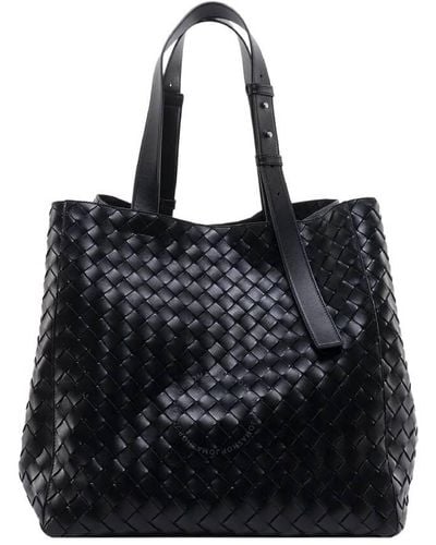 Bottega Veneta Intrecciato Leather Cube Tote Bag - Black