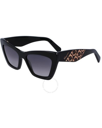 Ferragamo Grey Gradient Cat Eye Sunglasses Sf1081se 001 55 - Black