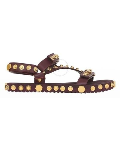 Burberry Deep Maroon Patterson Studded S - Brown