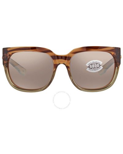 Costa Del Mar Cta Del Mar Waterwoman 2 Copper Silver Mirror 580p Polarized Glass Cat Eye Sunglasses  292 Cglp - Brown