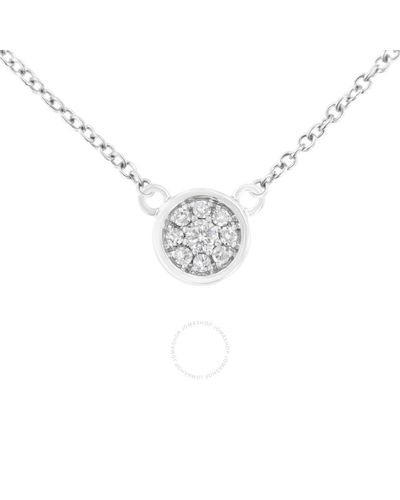 Haus of Brilliance 10k Gold 1/4 Cttw Diamond Flower Pendant Necklace - Metallic