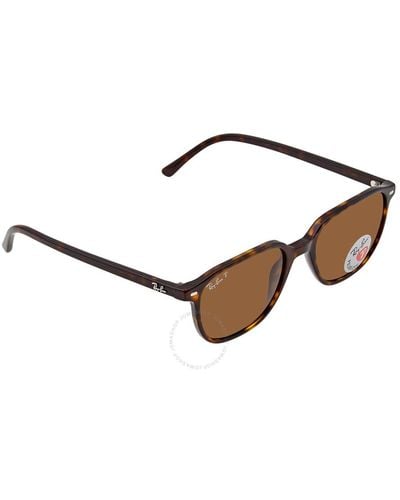 Ray-Ban Leonard Polarized Square Sunglasses Rb2193 902/57 51 - Brown