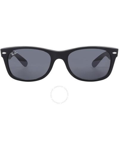 Ray-Ban New Wayfarer Blue Square Sunglasses Rb2132 622/r5 52 - Gray