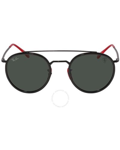 Ray-Ban Sunglasses Man Rb3647m Scuderia Ferrari Collection - Black Frame Green Lenses 51-22 - Multicolour