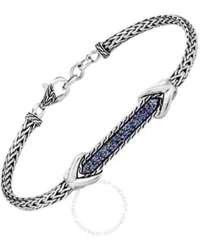 John Hardy Asli Link Id Bracelet With Blue Sapphire - White