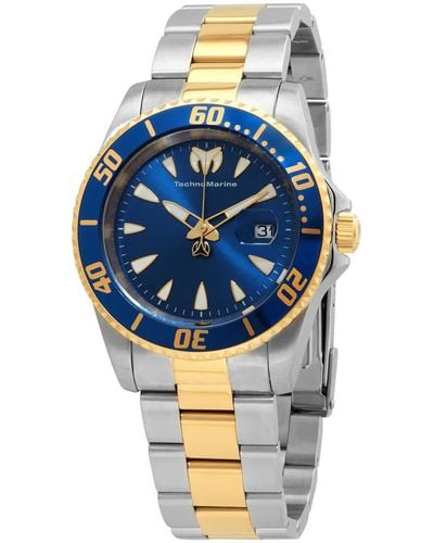 TechnoMarine Sea Manta Quartz Blue Dial Watch - Metallic