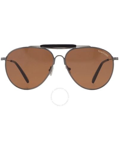 Tom Ford Raphael Vintage Pilot Sunglasses Ft0995 08e 59 - Brown