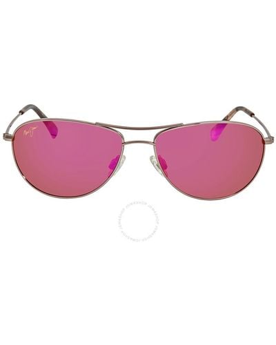Maui Jim Baby Beach Maui Sunrise Pilot Sunglasses P245-16r 56 - Pink