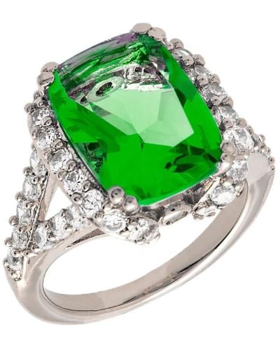 Bertha Juliet Collection 's 18k Wg Plated Green Statement Fashion Ring