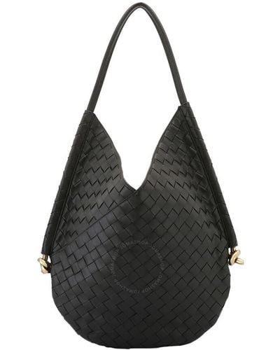 Bottega Veneta Intrecciato Leather Medium Solstice Shoulder Bag - Black
