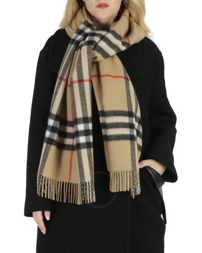 Burberry Reversible Check Cashmere Scarf - Natural