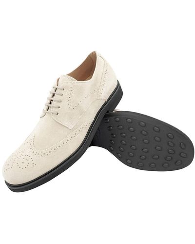 Tod's Wing-tip Perforations Leather Lace-up Derby Shoes - White