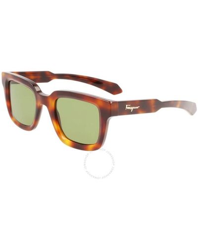 Ferragamo Green Square Sunglasses Sf1064s 240 48 - Brown