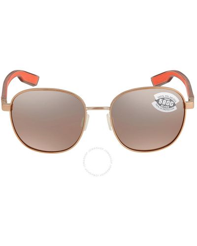 Costa Del Mar Egret Copper Silver Mirror Polarized Glass Sunglasses Egr 297 Oscglp 55 - Pink