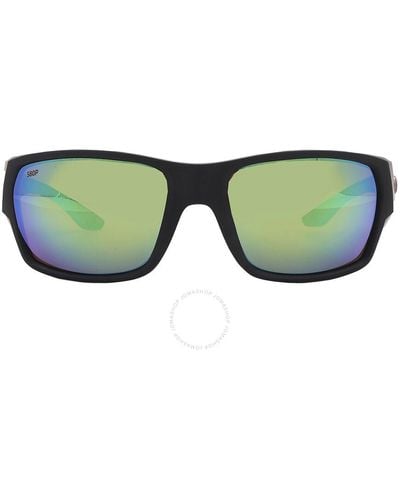 Costa Del Mar Tailfin Green Mirror Polarized Polycarbonate Rectangular Sunglasses 6s9113 911307 57