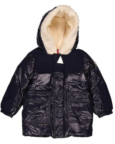 Moncler Boys Navy Comil Down Puffer Jacket - Blue