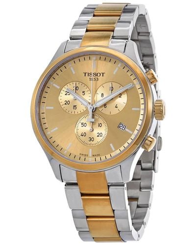 Tissot T-sport Chronograph Quartz Champagne Dial Watch 00 - Metallic