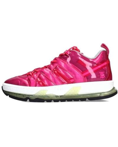 Burberry Fuchsia Union Mixed Media Trainers - Pink