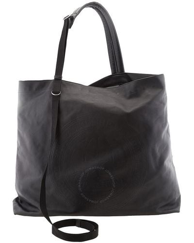 Burberry Leather Star Logo Tote Bag - Black