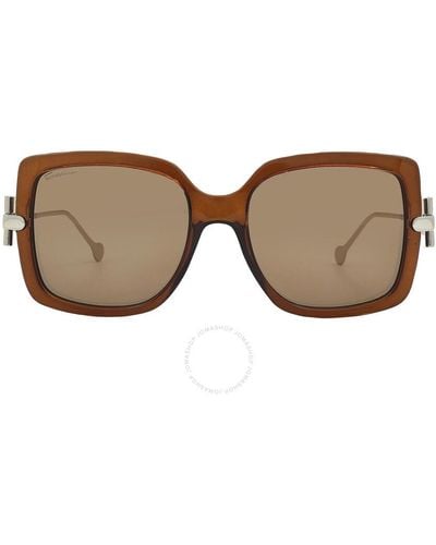 Ferragamo Square Sunglasses Sf913s 210 55 - Brown
