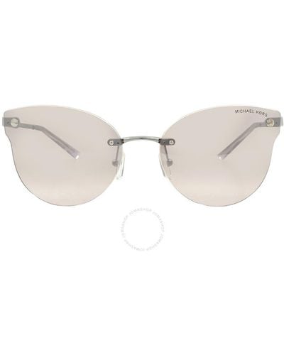 Michael Kors Astoria Brown Mirrored Gradient Browline Sunglasses Mk1130b 10158z 59 - White