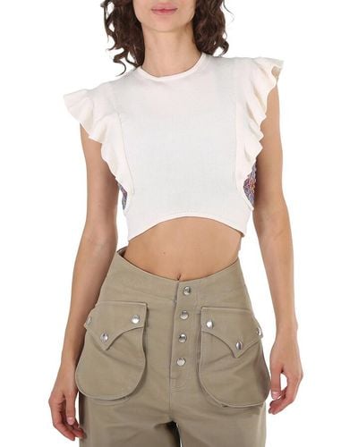 Chloé Brilliant Cropped Knit Top - White