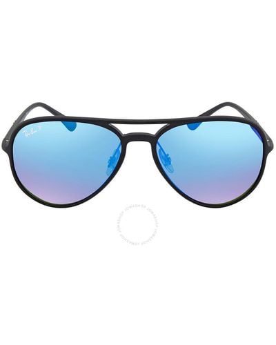 Ray-Ban Chromance Blue Gradient Mirror Aviator Unisex Sunglasses  601sa1 58