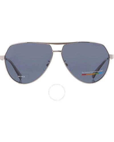 Polaroid Polarized Blue Pilot Sunglasses Pld 2145/g/s/x 06lb/c3 62