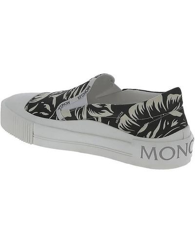 Moncler Glissiere Floral Print Slip-on Sneakers - Black