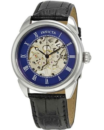 INVICTA WATCH Specialty Mechanical Blue Skeleton Dial Watch - Metallic