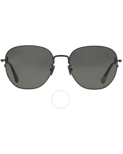 Tom Ford Round Sunglasses Ft0976-k 02a 56 - Gray