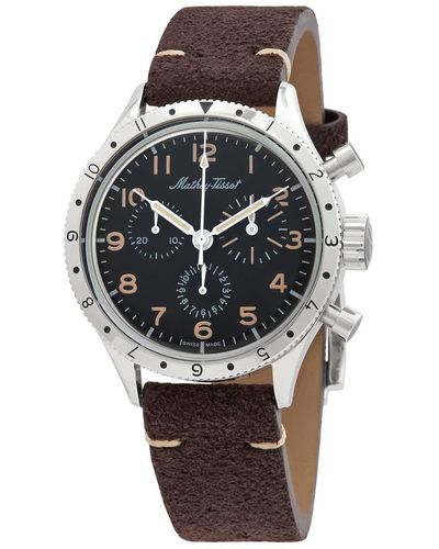 Mathey-Tissot Homage Type Xx Chronograph Quartz Black Dial Watch - Metallic