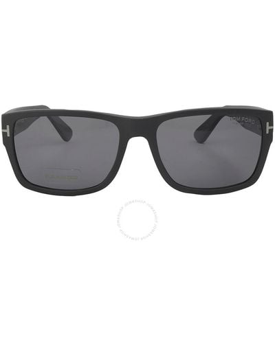 Tom Ford Mason Polarized Rectangular Sunglasses Ft0445 02d 58 - Gray